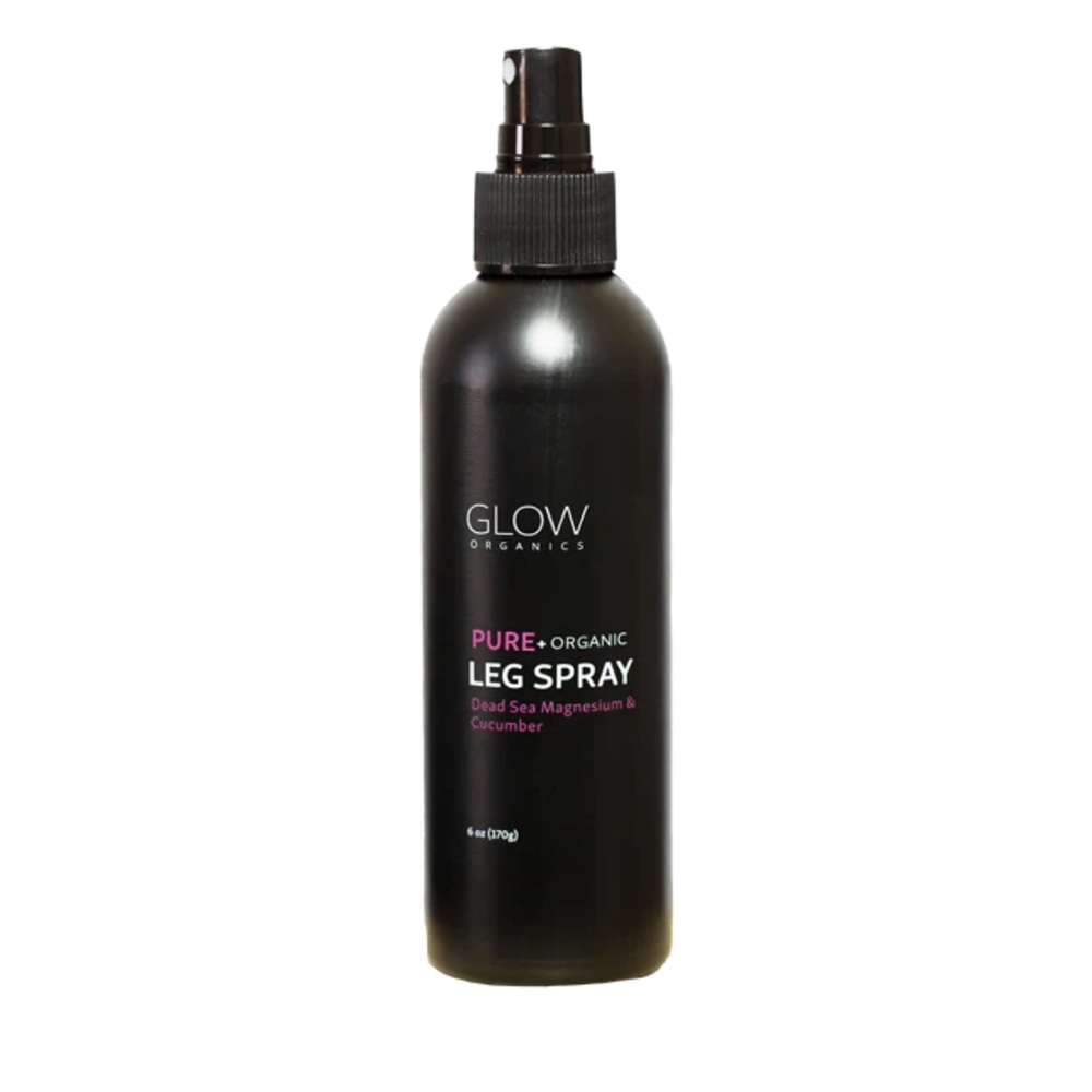 Glow Organics Magnesium Leg Spray 6oz Cucumber Dead Sea Salt Sleep Pregnancy